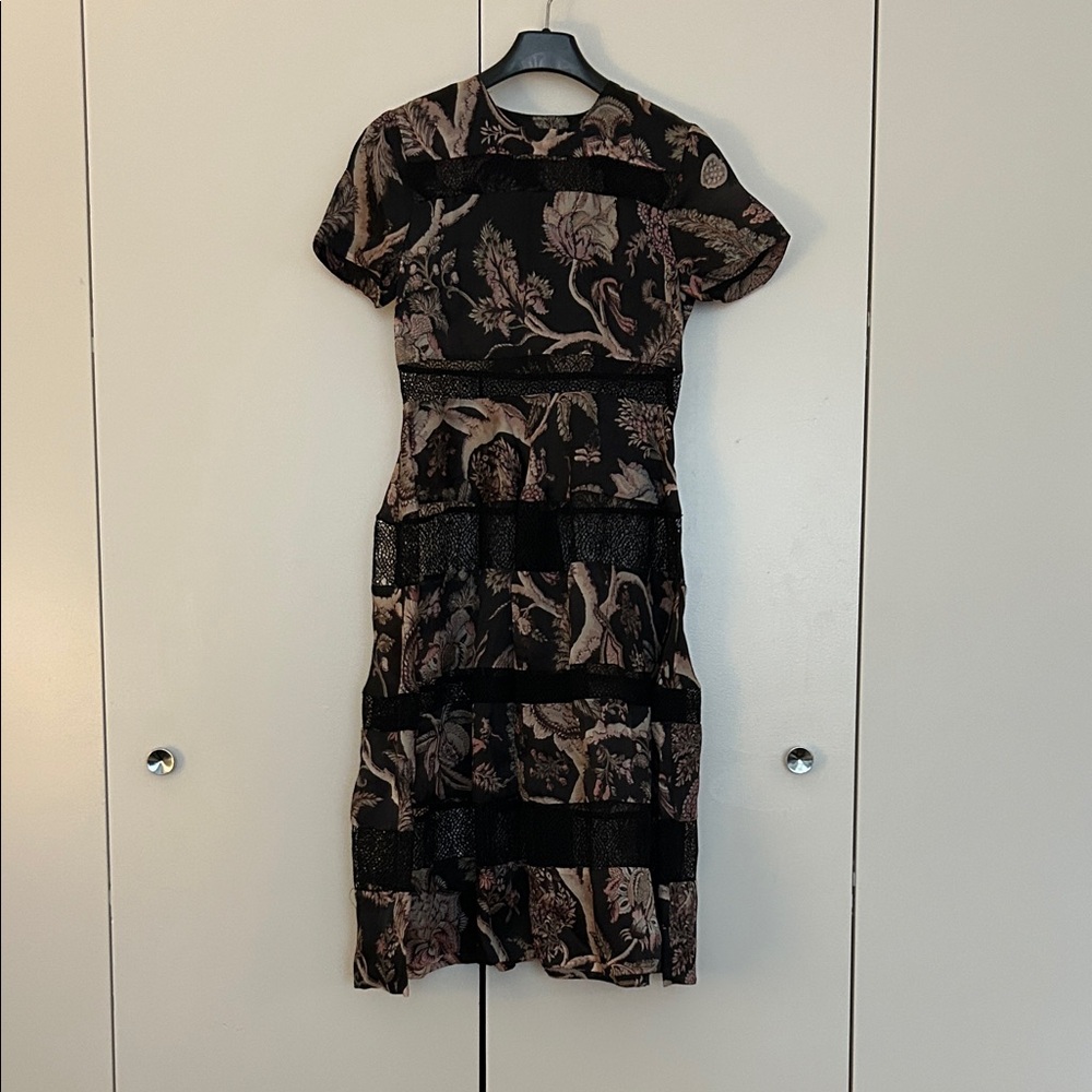 Zimmerman Floral Lace Panel Elegant Black Floral Dress